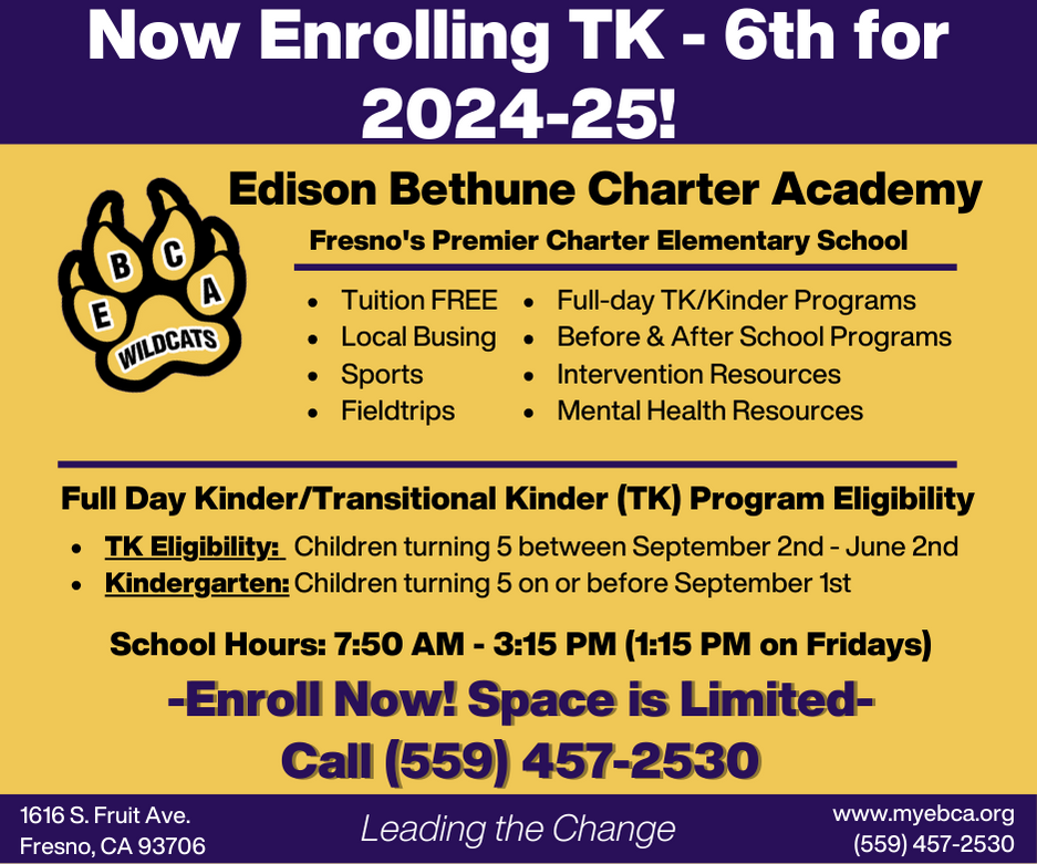 Edison Bethune Charter Academy Charter Elementary School Fresno, CA